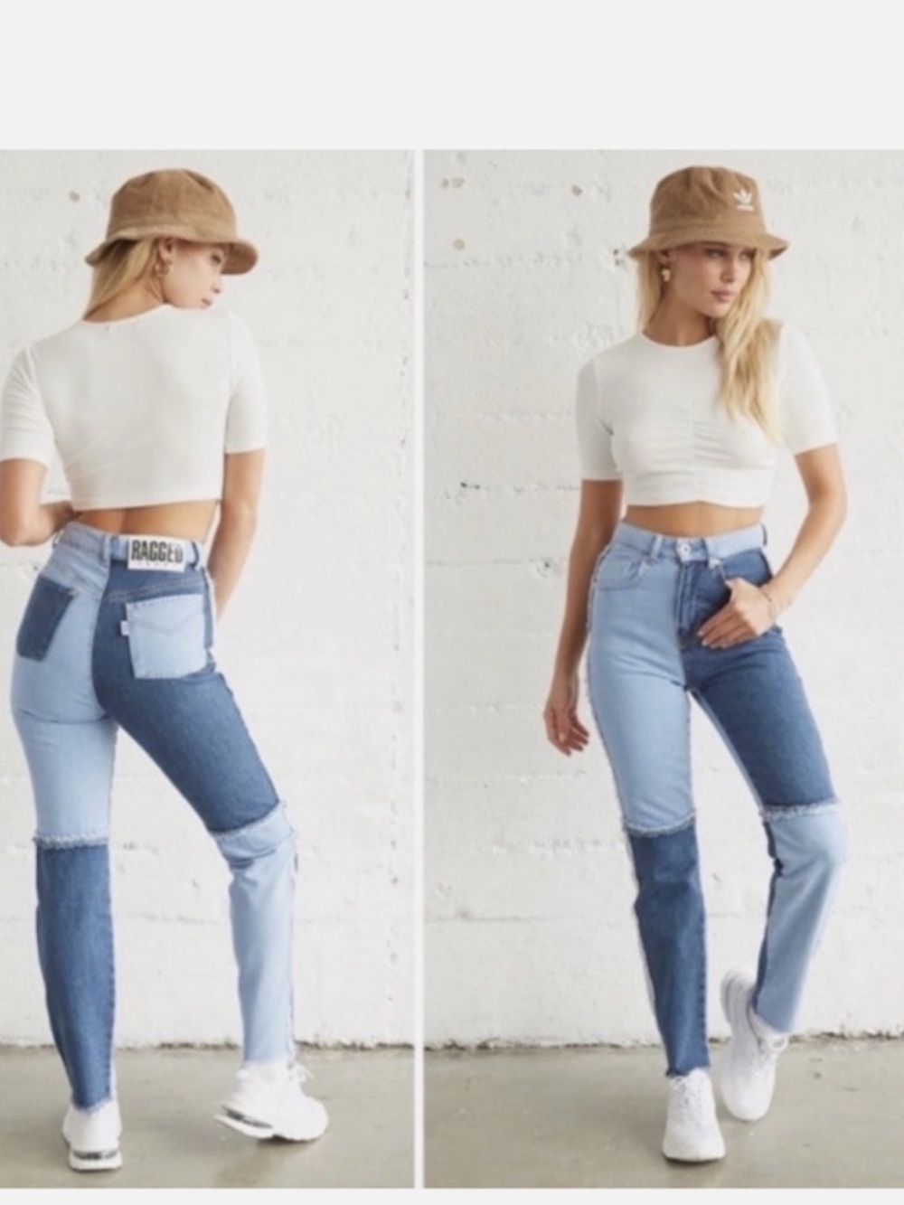 The Ragged Priest Patchwork Colorblock Jeans